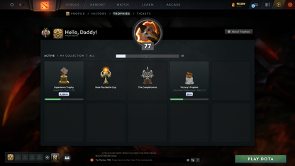 Legend II | MMR: 3304 - Behavior Score: 11992 | 2 Arcanas: Phantom Assassin & Monkey King | 3539 Hours Played | Many Immortals Inside | Mainpool | Trophy Level: 352 | Full Access
