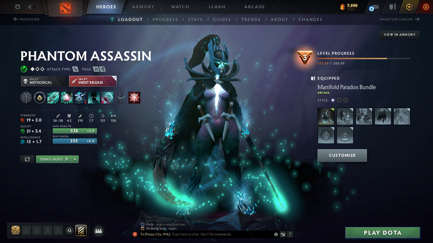 Crusader V | MMR: 2235 - Behavior Score: 8947 | Phantom Assassin Arcana | AM Persona | Many Immortals Inside | Mainpool | Trophy Level: 103 | Full Access
