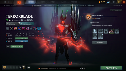 Ancient V | MMR: 4548 | Behavior Score: 12000 | Terrorblade Arcana | Anti Mage Persona | Many Sets & Immortals Inside | 1600+ Hours Played | Mainpool | Trophy Level: 205+ | Full Access