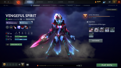 Ancient V | MMR: 4548 | Behavior Score: 12000 | Terrorblade Arcana | Anti Mage Persona | Many Sets & Immortals Inside | 1600+ Hours Played | Mainpool | Trophy Level: 205+ | Full Access