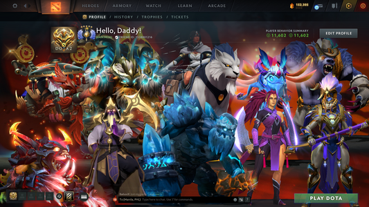 Divine V | MMR: 5396 | Behavior: 11602 | Expensive Cache Sets | AM & Mirana Personas | Complete 10th Anniversary Items | 2100+ Matches | Mainpool | Fast Queue