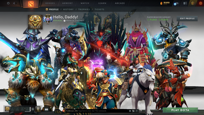 Ancient III | MMR: 4219 | Behavior: 9843 | 3300+ Hours Played | Terrorblade Arcana | 4 Latest Personas Skins: Invoker, AM, PA & Mirana | Expensive Cache Sets | Mainpool | High Trophy Level