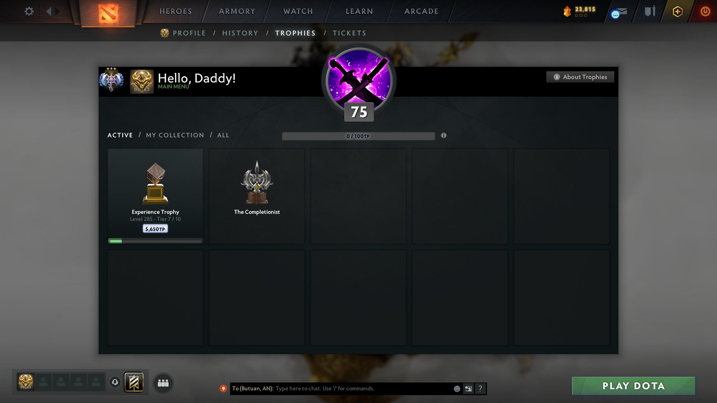 Ancient III | MMR: 4219 | Behavior: 9843 | 3300+ Hours Played | Terrorblade Arcana | 4 Latest Personas Skins: Invoker, AM, PA & Mirana | Expensive Cache Sets | Mainpool | High Trophy Level