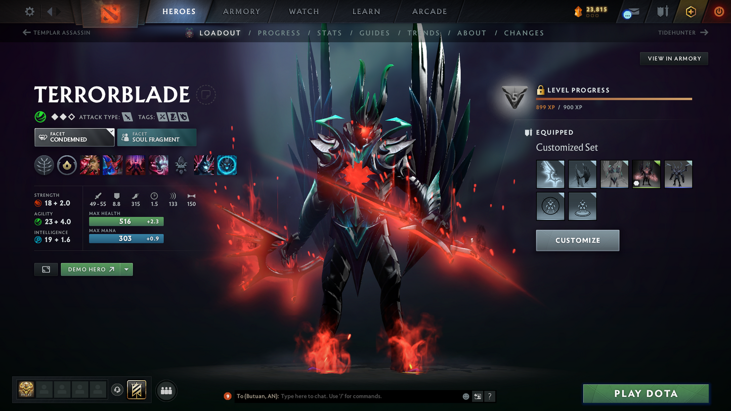 Ancient III | MMR: 4219 | Behavior: 9843 | 3300+ Hours Played | Terrorblade Arcana | 4 Latest Personas Skins: Invoker, AM, PA & Mirana | Expensive Cache Sets | Mainpool | High Trophy Level
