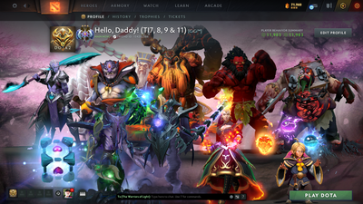 Ancient III | MMR: 4117 - Behavior: 11983 | Battlepass: TI7, TI8, TI9, TI11 | 11,264 Hours Played | Arcanas: Earthshaker, IO, Razor, Void | 6 Arcanas In Total | 4 Latest Personas | 4 Exclusive Terrains | Tons of Collector's Cache and Items