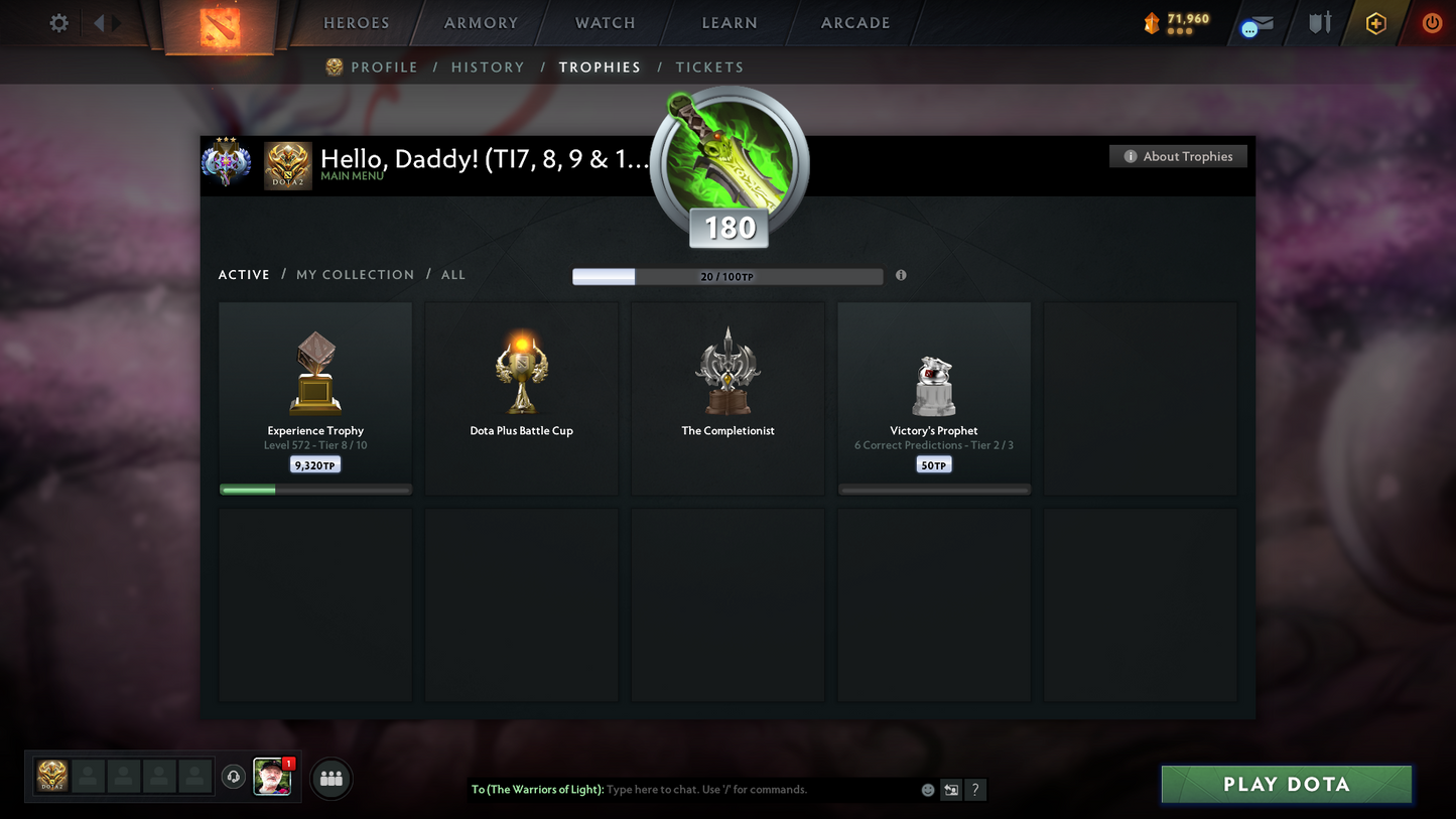 Ancient III | MMR: 4117 - Behavior: 11983 | Battlepass: TI7, TI8, TI9, TI11 | 11,264 Hours Played | Arcanas: Earthshaker, IO, Razor, Void | 6 Arcanas In Total | 4 Latest Personas | 4 Exclusive Terrains | Tons of Collector's Cache and Items