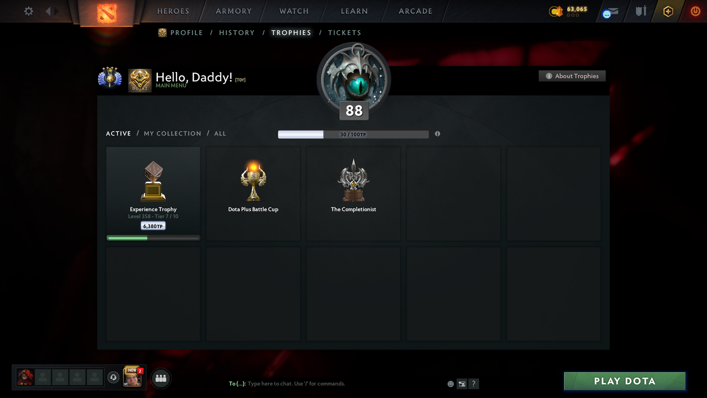 Divine IV | MMR: 5291 | Behavior: 12000 | 3 Exclusive Arcanas | 3 Personas: PA, AM & Mirana | Complete 10th Anniversary Items | Mainpool | High Trophy Level | 4468 Hours Played