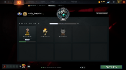 Divine IV | MMR: 5291 | Behavior: 12000 | 3 Exclusive Arcanas | 3 Personas: PA, AM & Mirana | Complete 10th Anniversary Items | Mainpool | High Trophy Level | 4468 Hours Played