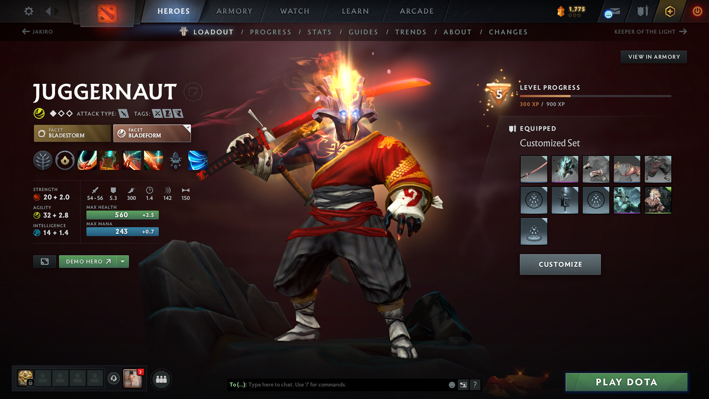 Ancient I | MMR: 3958 | Behavior: 7342 | Juggernaut Arcana | AM Persona | Many Rare Sets & Items | Mainpool | High Trophy Level | 1300+ Hours Played