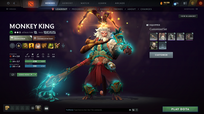Crusader IV | MMR: 2157 | Behavior: 10004 | Monkey King Arcana | Decent Sets Inside | Fast Queue