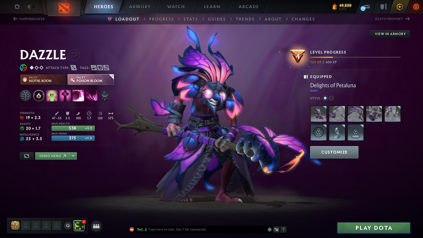 Divine III | MMR: 5083 | Behavior: 11966 | 3 Exclusive Arcanas | 2 Personas: AM & Mirana | Rare Cache Sets & Items | Complete 10th Anniversary | Mainpool | High Trophy Level | 6,640 Hours Played