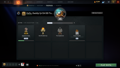 Guardian II | MMR: 1020 | Behavior Score: 10586 | x124 MMR DD TOKENS | 2 Arcanas: Pudge & Juggernaut | Many Rare Sets & Immortals Inside | 800+ Hours Played | Fast Queue | 2017 Account