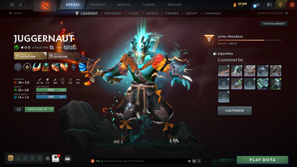 Guardian II | MMR: 1020 | Behavior Score: 10586 | x124 MMR DD TOKENS | 2 Arcanas: Pudge & Juggernaut | Many Rare Sets & Immortals Inside | 800+ Hours Played | Fast Queue | 2017 Account