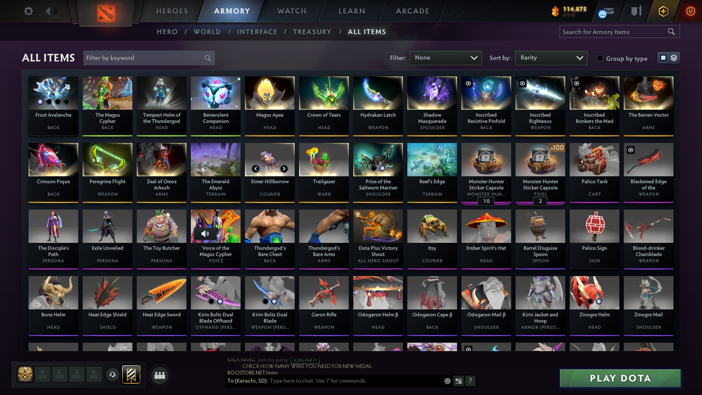 Crusader II | MMR: 1706 - Behavior: 10140 | Battlepass: TI7 | Arcanas - IO, Zeus, Rubick & CM | Kunkka Shark Immortal | 3 Personas | Many Cache Sets | 8000+ Hours | Complete Access