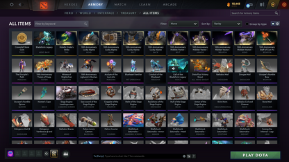 Legend I | MMR: 3148 | Behavior: 11252 | Jugg Arcana | 4 Personas: Invoker, CM, AM & Mirana | High Value Cache Sets | Mainpool | High Trophy Level | 3,412 Hours Played