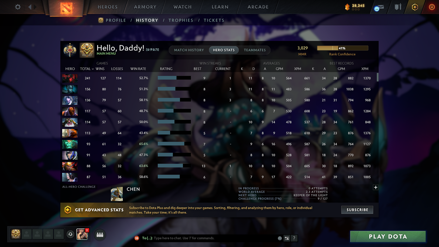 Legend I | MMR: 3029 | Behavior: 9888 | Jugg Arcana | All 5 Personas: Invoker, CM, AM, PA & Mirana | Tons of Cache Sets | Mainpool | High Trophy Level | 4,260 Hours Played