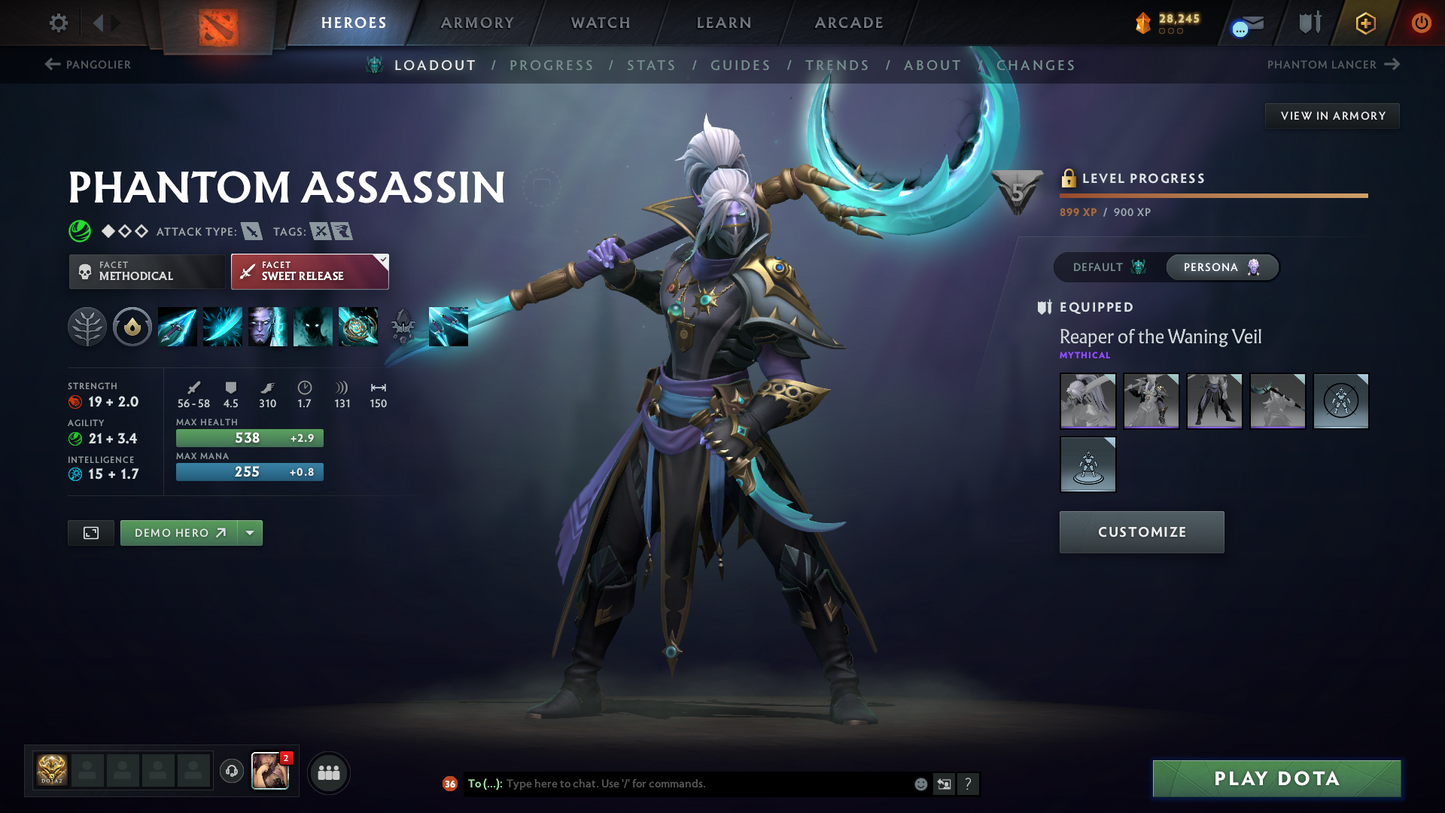 Legend I | MMR: 3029 | Behavior: 9888 | Jugg Arcana | All 5 Personas: Invoker, CM, AM, PA & Mirana | Tons of Cache Sets | Mainpool | High Trophy Level | 4,260 Hours Played