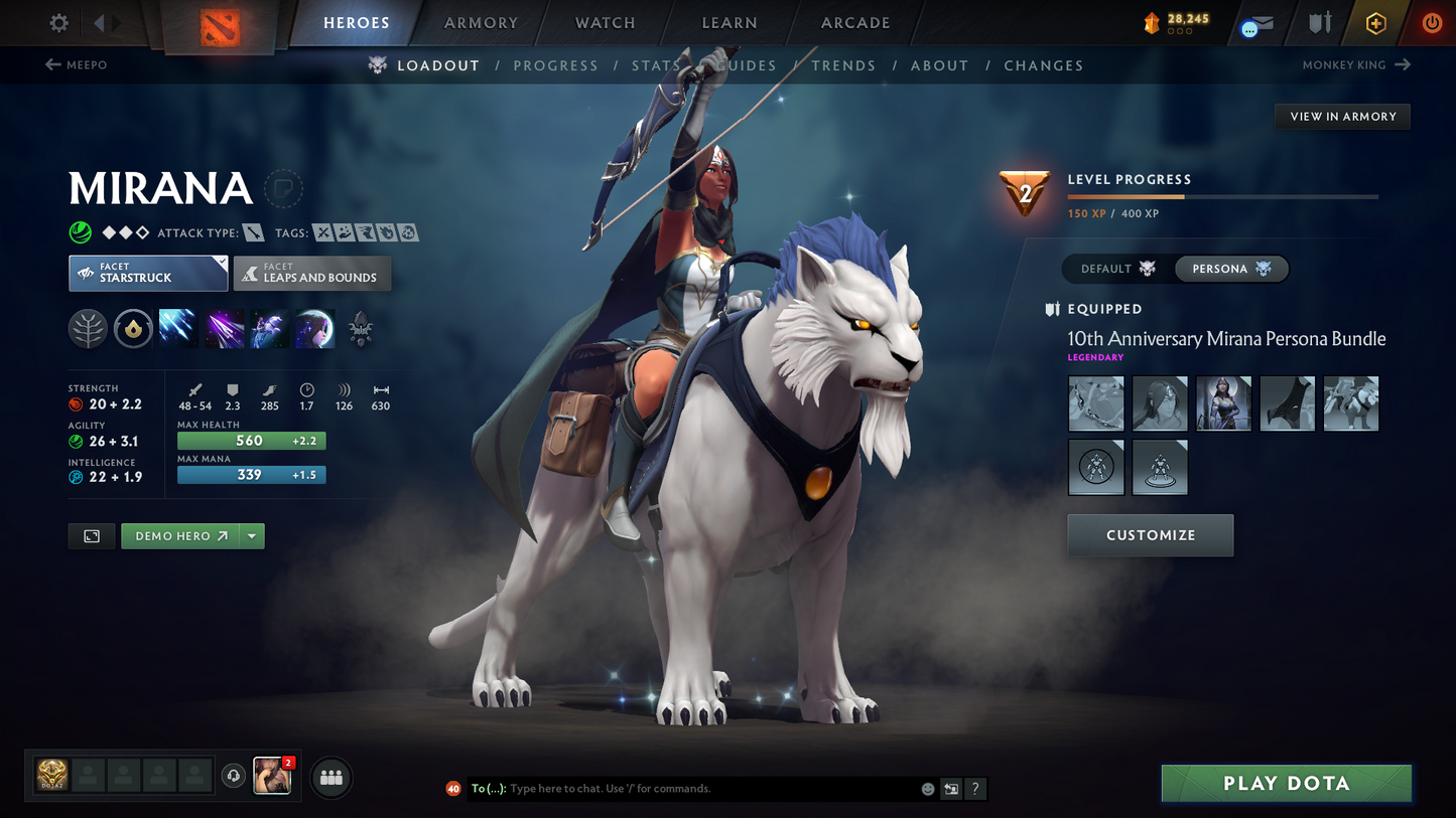 Legend I | MMR: 3029 | Behavior: 9888 | Jugg Arcana | All 5 Personas: Invoker, CM, AM, PA & Mirana | Tons of Cache Sets | Mainpool | High Trophy Level | 4,260 Hours Played