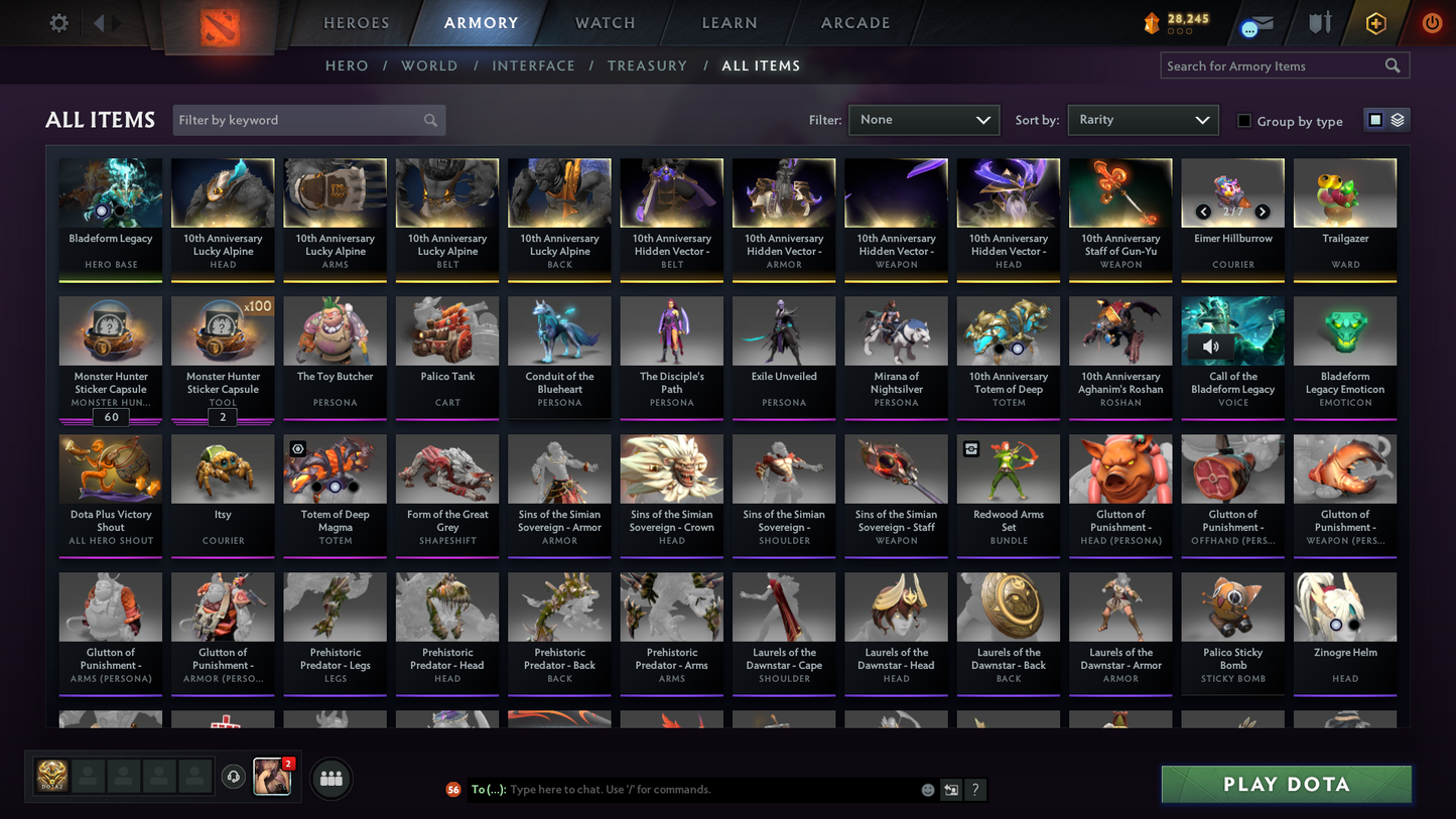 Legend I | MMR: 3029 | Behavior: 9888 | Jugg Arcana | All 5 Personas: Invoker, CM, AM, PA & Mirana | Tons of Cache Sets | Mainpool | High Trophy Level | 4,260 Hours Played