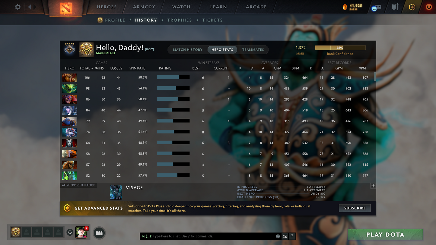 Guardian V | MMR: 1372 | Behavior: 10245 | Pudge Arcana | 2600+ Matches Played | Many Immortals & Sets Inside | Mainpool | High Trophy