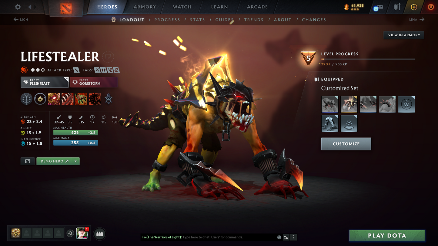 Guardian V | MMR: 1372 | Behavior: 10245 | Pudge Arcana | 2600+ Matches Played | Many Immortals & Sets Inside | Mainpool | High Trophy