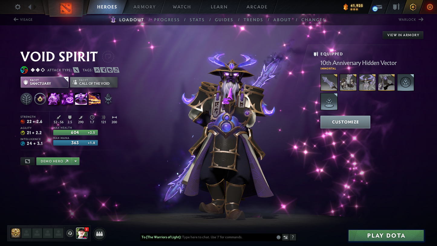 Guardian V | MMR: 1372 | Behavior: 10245 | Pudge Arcana | 2600+ Matches Played | Many Immortals & Sets Inside | Mainpool | High Trophy