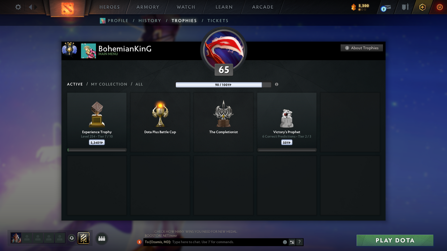 Divine IV | MMR: 5169 | Behavior: 11033 | 3 Arcanas: SF, PA & Pudge | 2 Personas: AM & Mirana | 10th Anniversary Items | Mainpool | High Trophy Level | 2017 Account