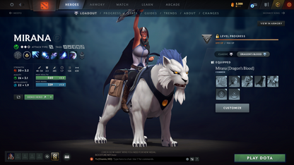 Divine IV | MMR: 5169 | Behavior: 11033 | 3 Arcanas: SF, PA & Pudge | 2 Personas: AM & Mirana | 10th Anniversary Items | Mainpool | High Trophy Level | 2017 Account