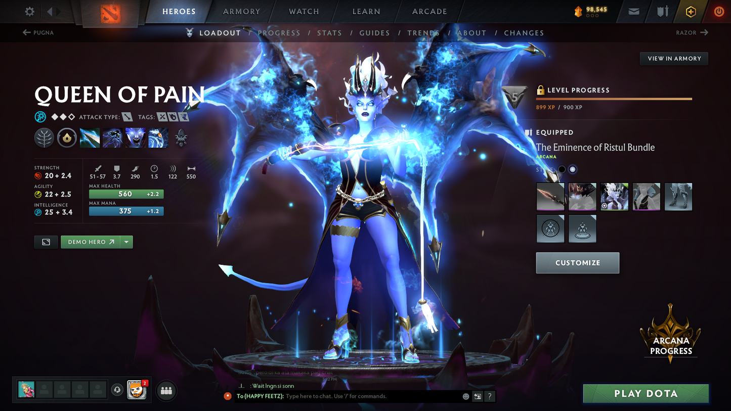 Crusader II | MMR: 1672 | Battlepass: TI10 | 4 Arcanas - Wraith King (Style 2), Windranger, Queen of Pain (Style 2 Unlocked) & Jugg | AM, Pudge Personas | Many Cache Sets | 2015 Account | 4,052 Matches Played | Complete Access