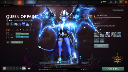 Crusader II | MMR: 1672 | Battlepass: TI10 | 4 Arcanas - Wraith King (Style 2), Windranger, Queen of Pain (Style 2 Unlocked) & Jugg | AM, Pudge Personas | Many Cache Sets | 2015 Account | 4,052 Matches Played | Complete Access