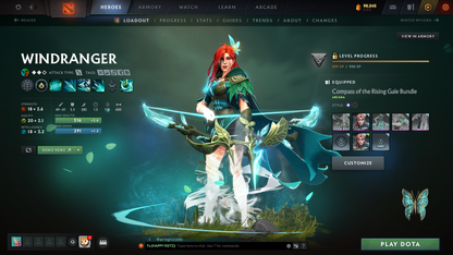 Crusader II | MMR: 1672 | Battlepass: TI10 | 4 Arcanas - Wraith King (Style 2), Windranger, Queen of Pain (Style 2 Unlocked) & Jugg | AM, Pudge Personas | Many Cache Sets | 2015 Account | 4,052 Matches Played | Complete Access