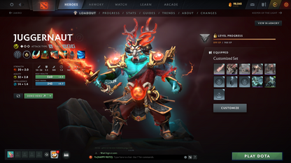 Crusader II | MMR: 1672 | Battlepass: TI10 | 4 Arcanas - Wraith King (Style 2), Windranger, Queen of Pain (Style 2 Unlocked) & Jugg | AM, Pudge Personas | Many Cache Sets | 2015 Account | 4,052 Matches Played | Complete Access