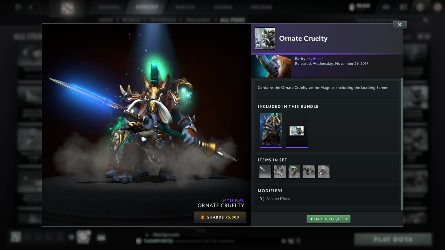 Crusader II | MMR: 1672 | Battlepass: TI10 | 4 Arcanas - Wraith King (Style 2), Windranger, Queen of Pain (Style 2 Unlocked) & Jugg | AM, Pudge Personas | Many Cache Sets | 2015 Account | 4,052 Matches Played | Complete Access