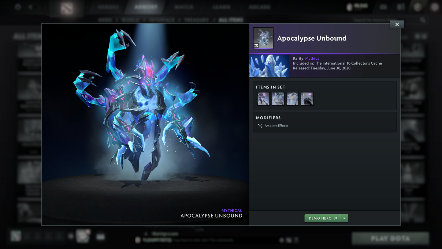 Crusader II | MMR: 1672 | Battlepass: TI10 | 4 Arcanas - Wraith King (Style 2), Windranger, Queen of Pain (Style 2 Unlocked) & Jugg | AM, Pudge Personas | Many Cache Sets | 2015 Account | 4,052 Matches Played | Complete Access