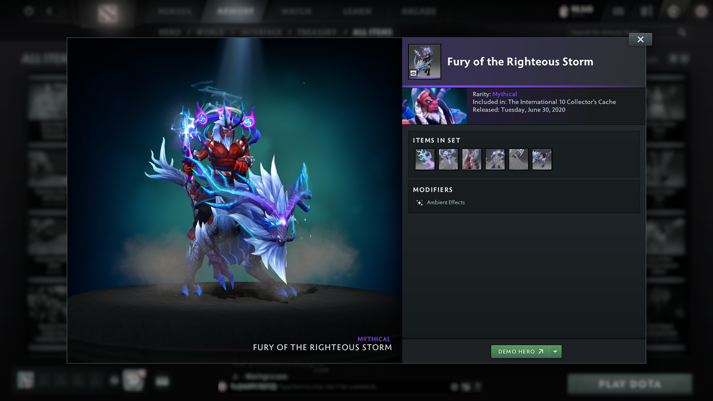 Crusader II | MMR: 1672 | Battlepass: TI10 | 4 Arcanas - Wraith King (Style 2), Windranger, Queen of Pain (Style 2 Unlocked) & Jugg | AM, Pudge Personas | Many Cache Sets | 2015 Account | 4,052 Matches Played | Complete Access