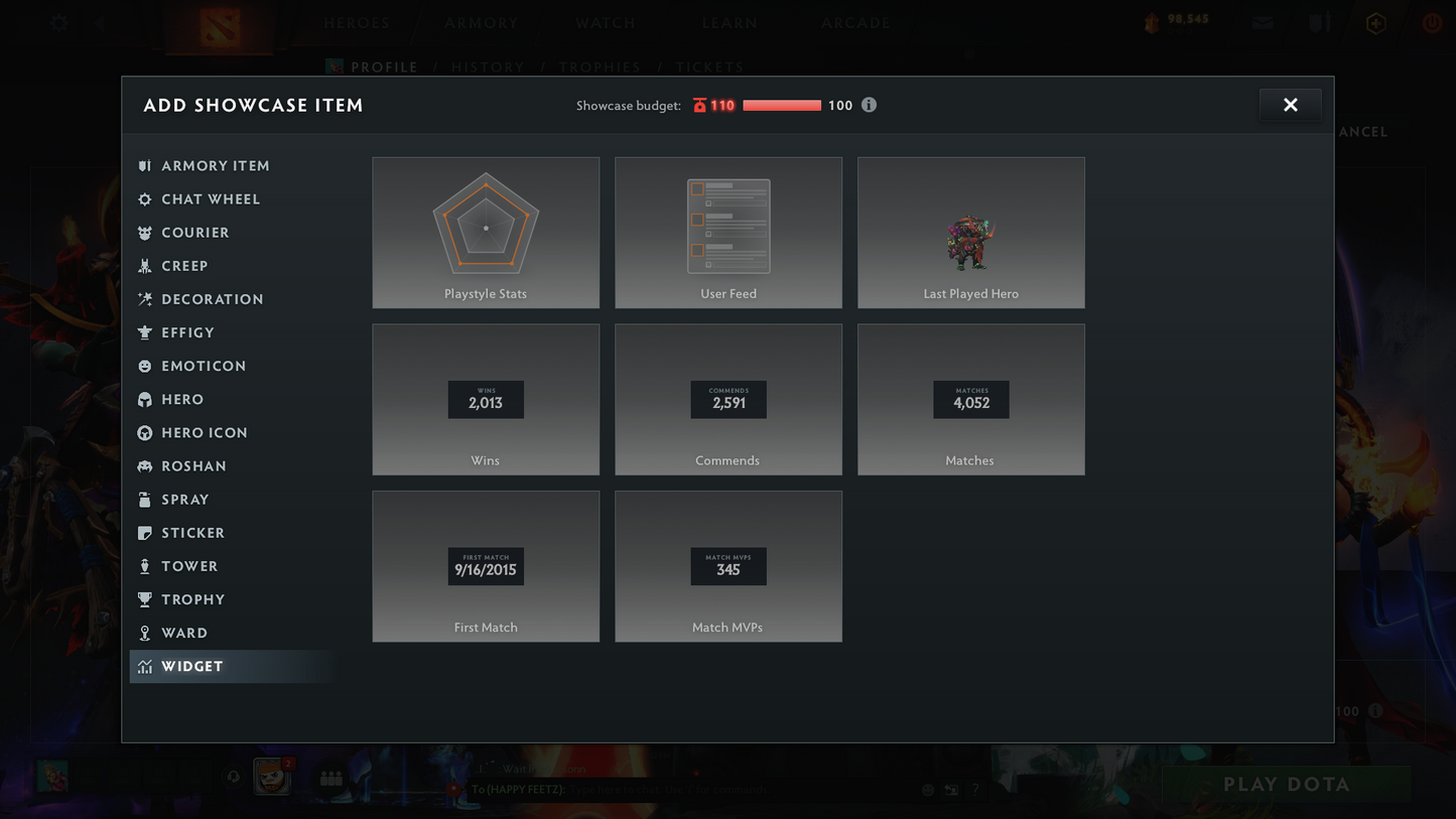 Crusader II | MMR: 1672 | Battlepass: TI10 | 4 Arcanas - Wraith King (Style 2), Windranger, Queen of Pain (Style 2 Unlocked) & Jugg | AM, Pudge Personas | Many Cache Sets | 2015 Account | 4,052 Matches Played | Complete Access