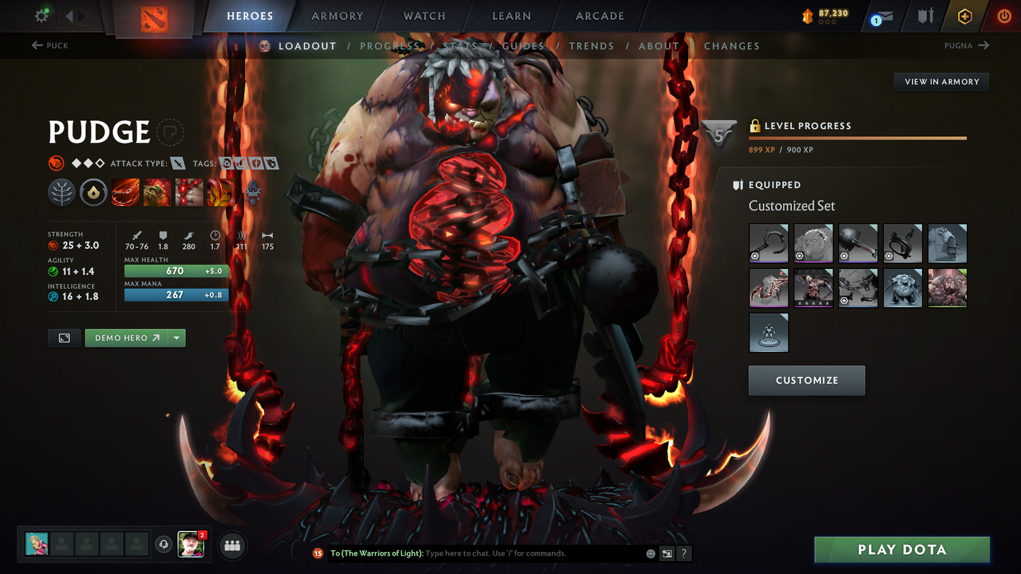 Legend III | MMR: 3409 | Behavior: 11550 | 3 Arcanas: Terrorblade, Pudge & Rubick | Anti Mage Persona | Many Rare Sets & Immortals | Mainpool | High Trophy Level | 1,421 Hours Played