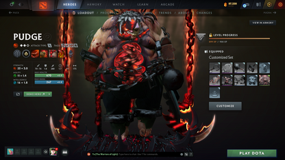 Legend III | MMR: 3409 | Behavior: 11550 | 3 Arcanas: Terrorblade, Pudge & Rubick | Anti Mage Persona | Many Rare Sets & Immortals | Mainpool | High Trophy Level | 1,421 Hours Played