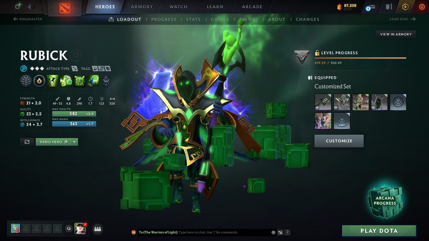 Legend III | MMR: 3409 | Behavior: 11550 | 3 Arcanas: Terrorblade, Pudge & Rubick | Anti Mage Persona | Many Rare Sets & Immortals | Mainpool | High Trophy Level | 1,421 Hours Played