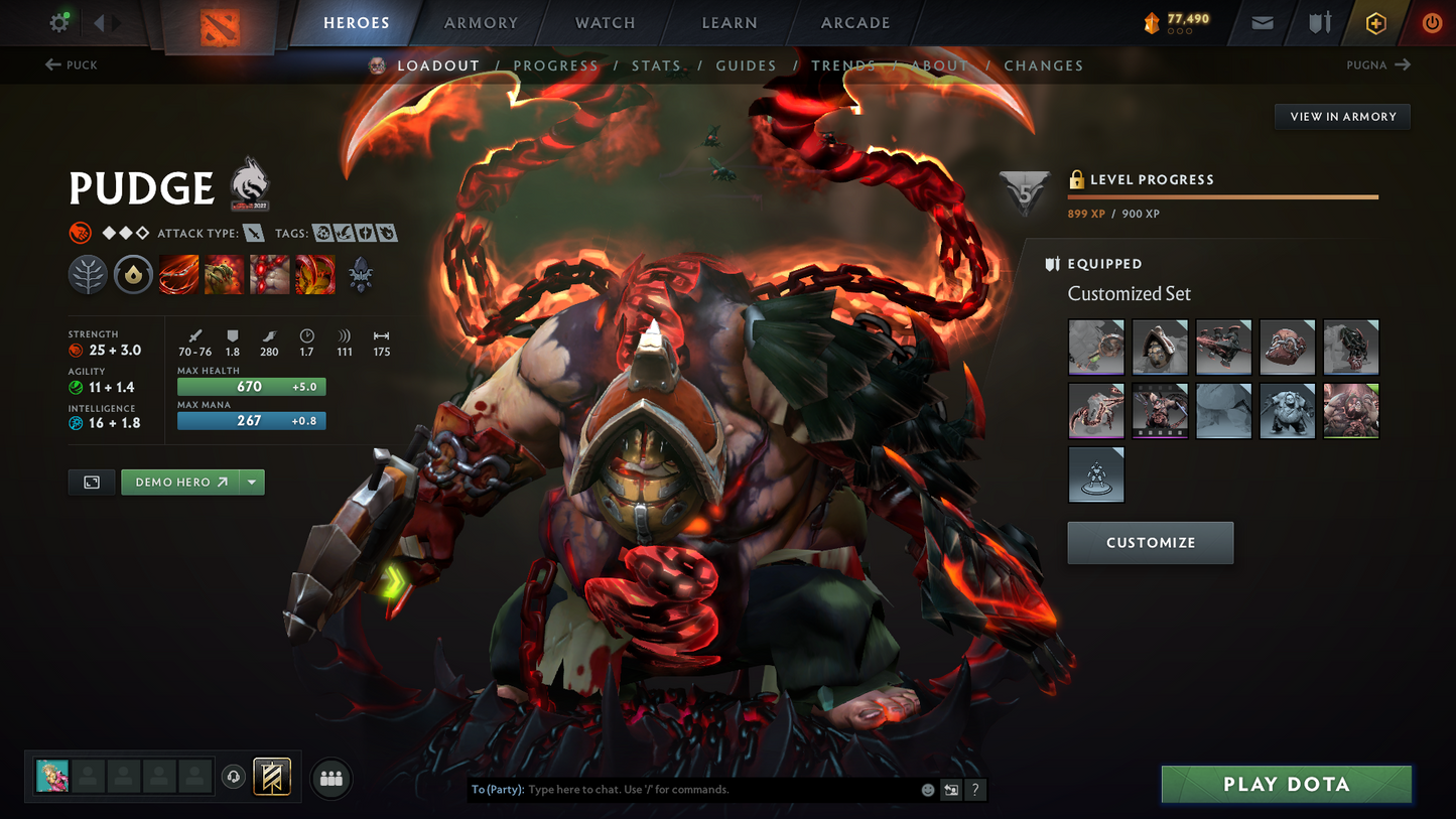 Archon III | MMR: 2577 - Behavior: 11051 | 4 Arcanas: Pudge, Legion, Rubick & Terrorblade | High Value Cache Sets & Immortals | 3000+ Hours | Mainpool | Complete Access