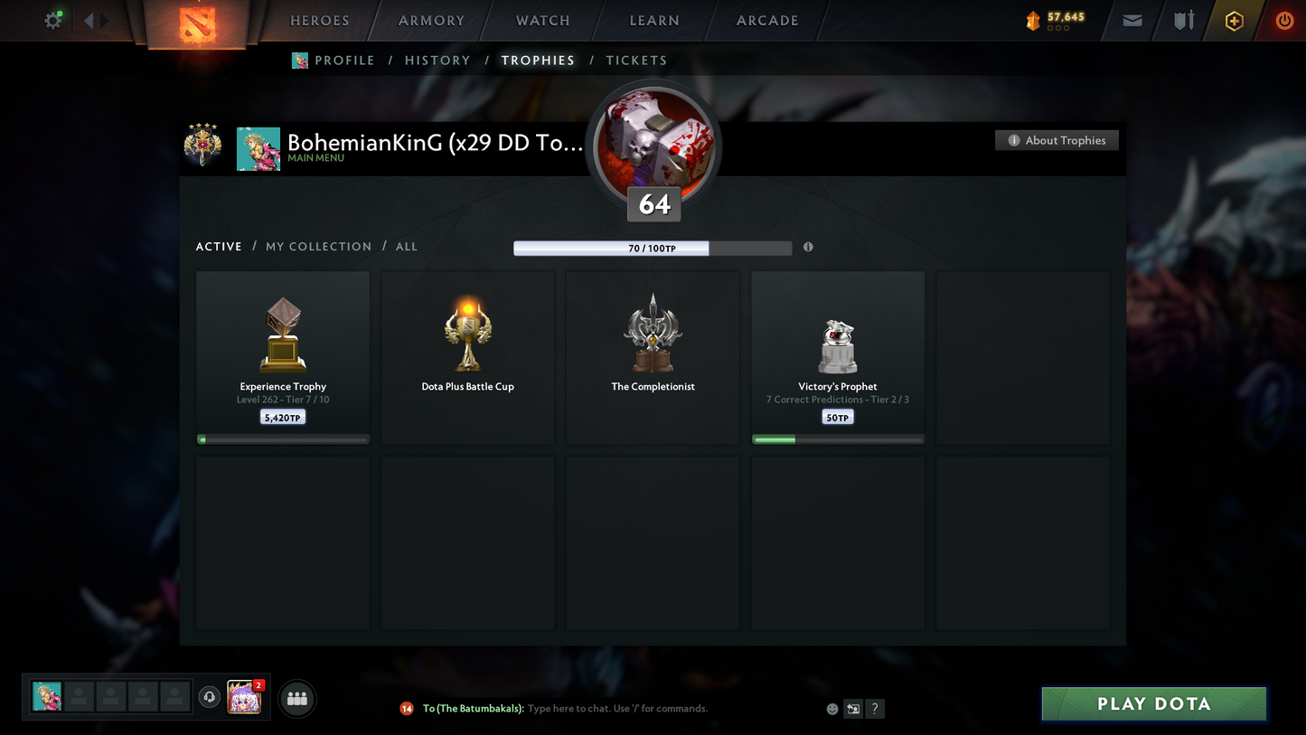 Legend IV | MMR: 3589 - Behavior: 9500 | Exclusive Arcana: Vengeful Spirit & PA | x29 MMR DD Tokens | AM Persona | Many Sets & Immortals | 3100+ Hours | Mainpool | Complete Access