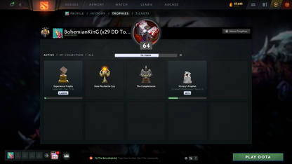 Legend IV | MMR: 3589 - Behavior: 9500 | Exclusive Arcana: Vengeful Spirit & PA | x29 MMR DD Tokens | AM Persona | Many Sets & Immortals | 3100+ Hours | Mainpool | Complete Access