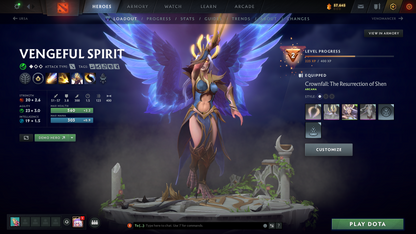 Legend IV | MMR: 3589 - Behavior: 9500 | Exclusive Arcana: Vengeful Spirit & PA | x29 MMR DD Tokens | AM Persona | Many Sets & Immortals | 3100+ Hours | Mainpool | Complete Access
