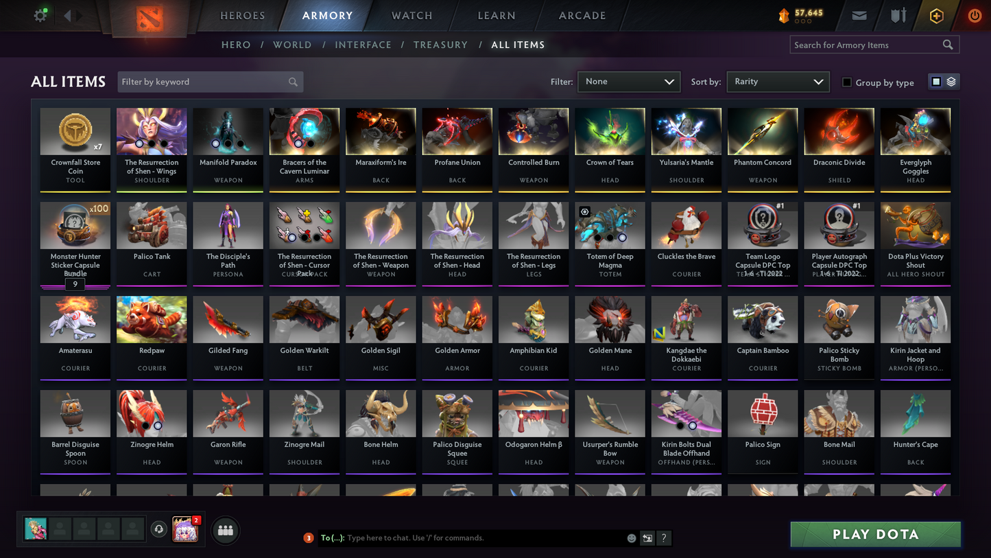 Legend IV | MMR: 3589 - Behavior: 9500 | Exclusive Arcana: Vengeful Spirit & PA | x29 MMR DD Tokens | AM Persona | Many Sets & Immortals | 3100+ Hours | Mainpool | Complete Access