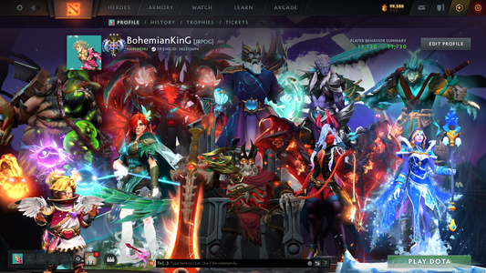 Ancient III | MMR: 4170 | Battlepass: TI10 | 9 Arcanas - Wraith King, Windranger, Queen of Pain, Jugg, Pudge, Zeus, Ogre, TB & CM | 5 Personas | Tons of Cache Sets | 12,000+ Matches Played | 22,000 Hours | Complete Access