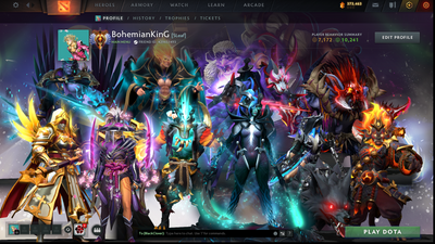 Immortal | MMR: 5988 - Behavior: 10241 | Arcanas: Juggernaut & Phantom Assassin | AM Persona | Super Rare Cache Sets & Items| Golden Immortals | 5,000+ Hours | Mainpool | Complete Access