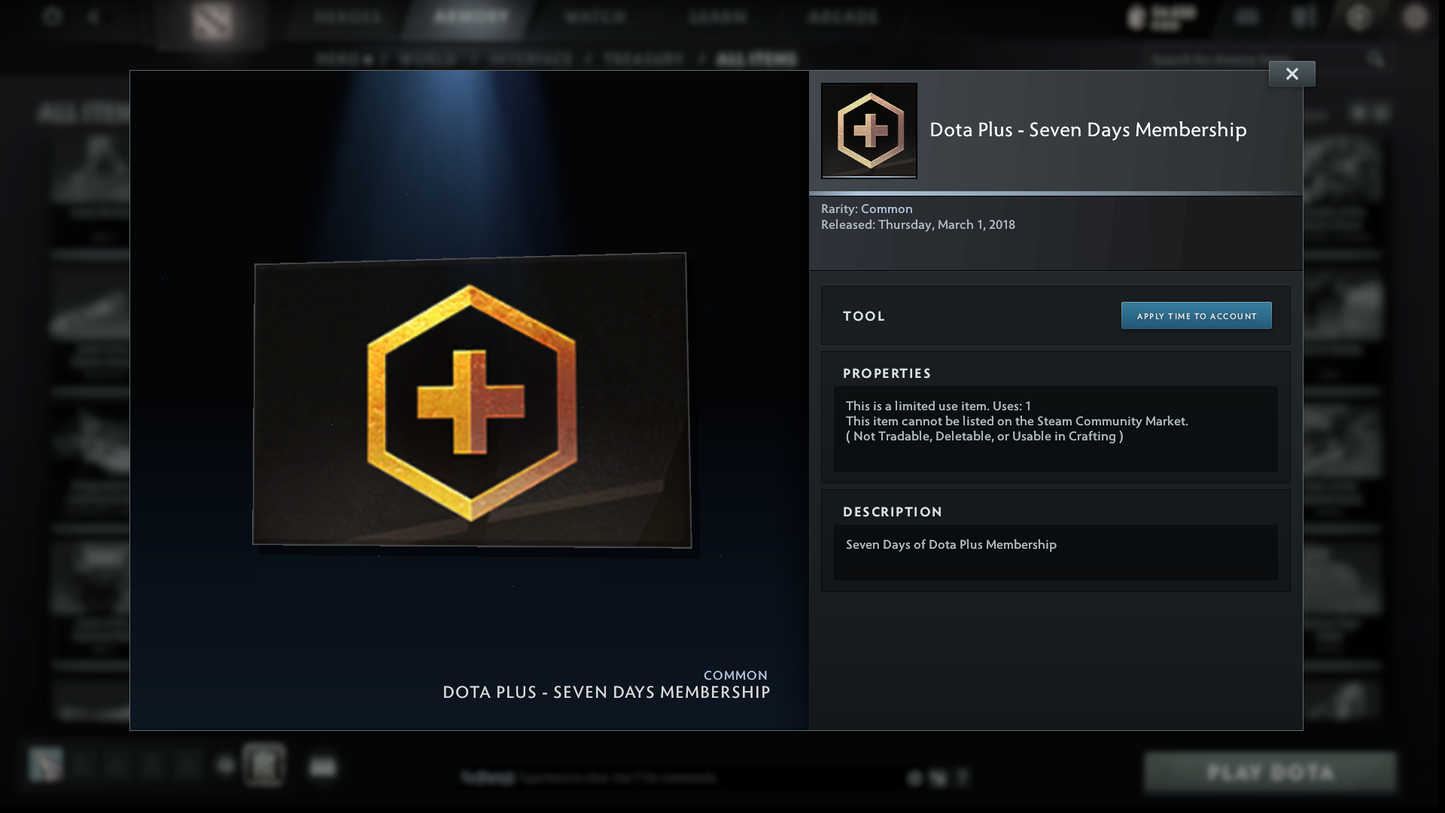 Legend I | MMR: 3217 - Behavior: 9364 | Fast Queue | Decent Sets Inside | Perfect for Smurf | 7 Days Free Dota Plus | Complete Access