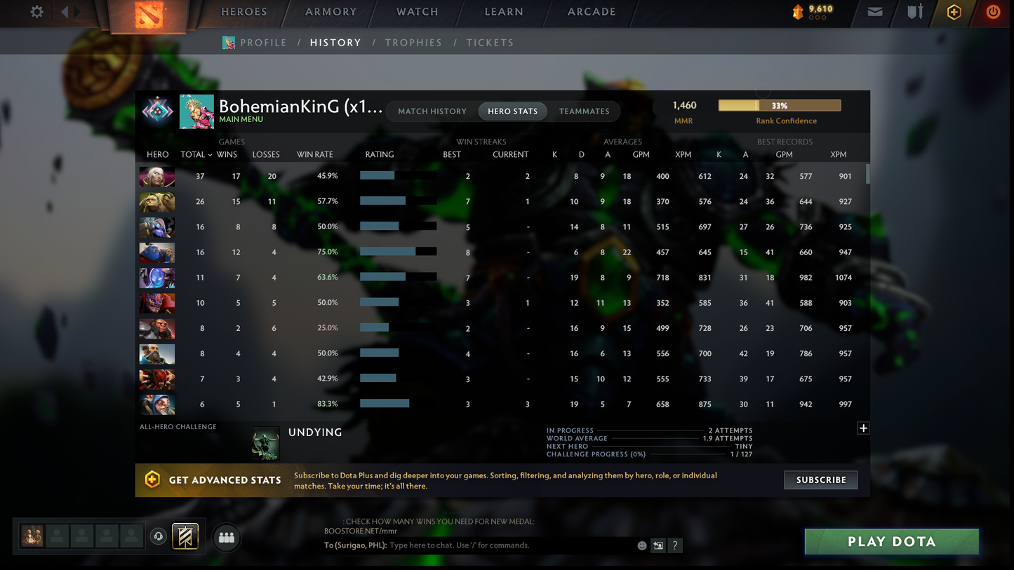Crusader I | MMR: 1460 - Behavior: 10582 | x141 MMR DD TOKENS | 3 Arcanas: SF, Pudge & Jugg | Stacked With Immortals & Sets | 2200+ Matches | Mainpool | Fast Queue
