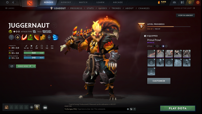 Crusader I | MMR: 1460 - Behavior: 10582 | x141 MMR DD TOKENS | 3 Arcanas: SF, Pudge & Jugg | Stacked With Immortals & Sets | 2200+ Matches | Mainpool | Fast Queue