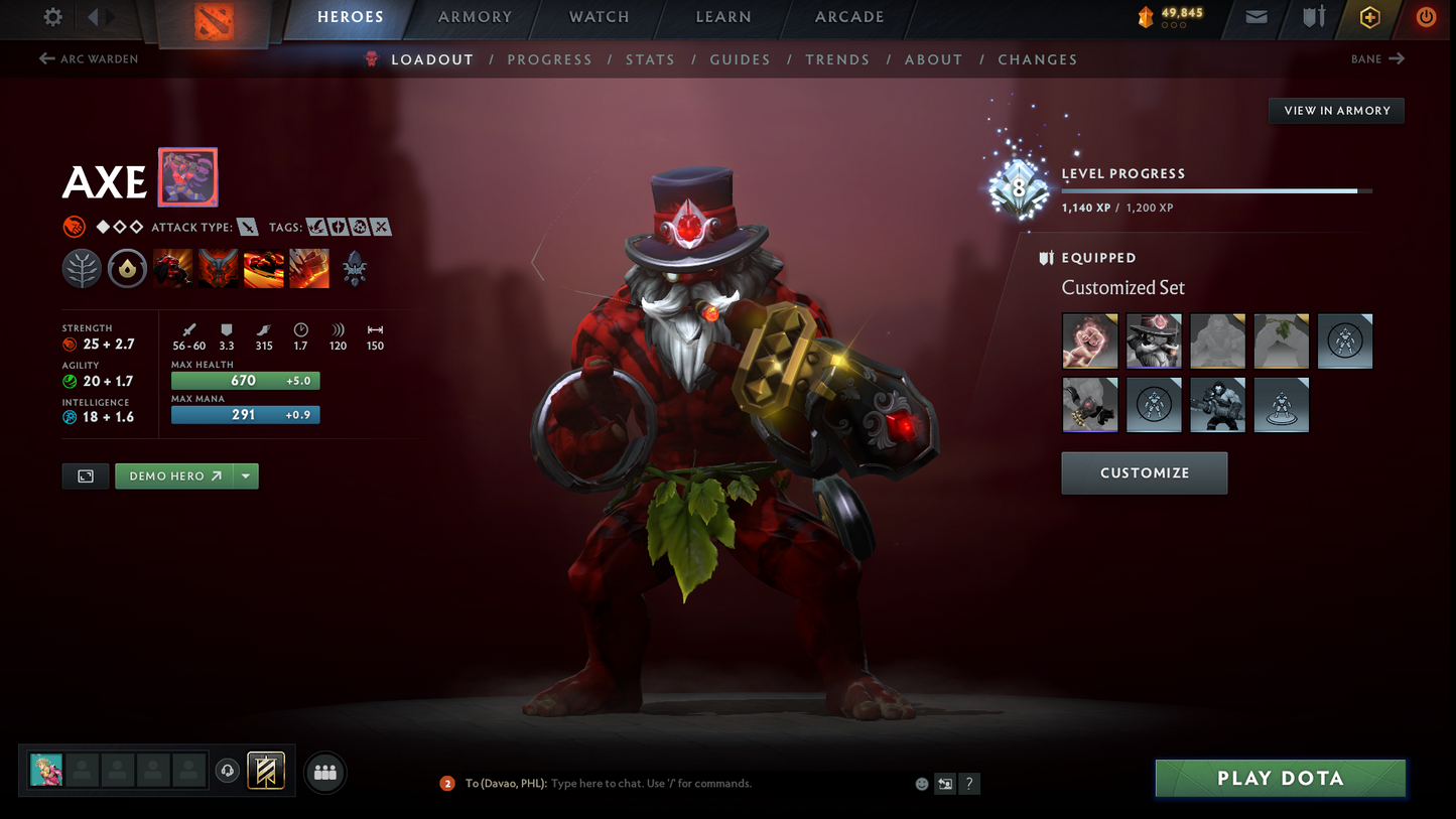 Legend I | MMR: 3027 | Battlepass: TI9 | Earthshaker Arcana | 5 Personas: PA, CM, Invoker, AM & Pudge | Axe & Tiny Prestige | Overgrown Empire Terrain | Tons of Cache Sets | 2014 Account | Complete Access